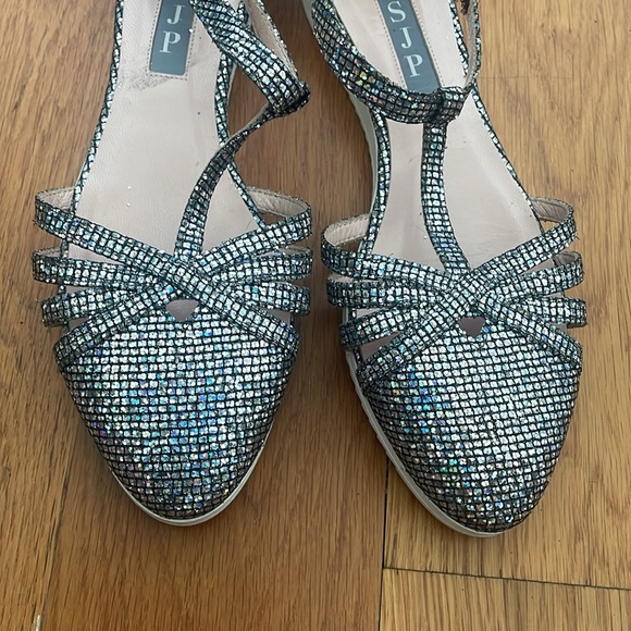 SJP Meteor Silver Scintillate Sandals 36 - Picture 5 of 13